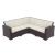 ISP834-BR Monaco Resin Patio Sectional 5 piece Brown with Cushion 8697443554942