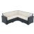 ISP834-DG Monaco Resin Patio Sectional 5 piece Dark Gray with Natural Cushion 8697443554959