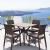ISP8631S-BR Ibiza Outdoor Dining Set 5 Piece Square Brown 0644216007325