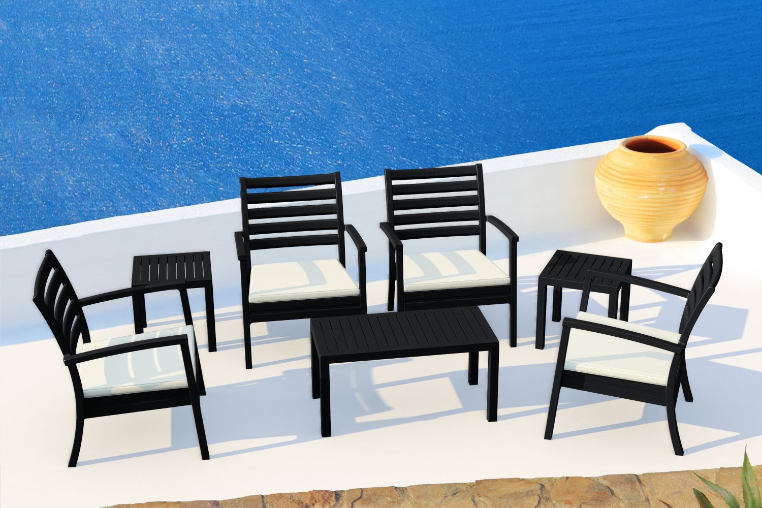 Artemis XL Outdoor Club Chair Black - Black ISP004-BLA-CBL - 10
