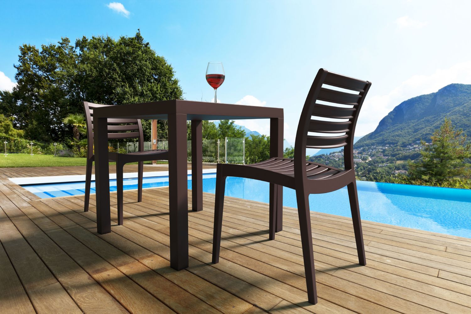 Ares Resin Outdoor Dining Chair Taupe ISP009-DVR - 10