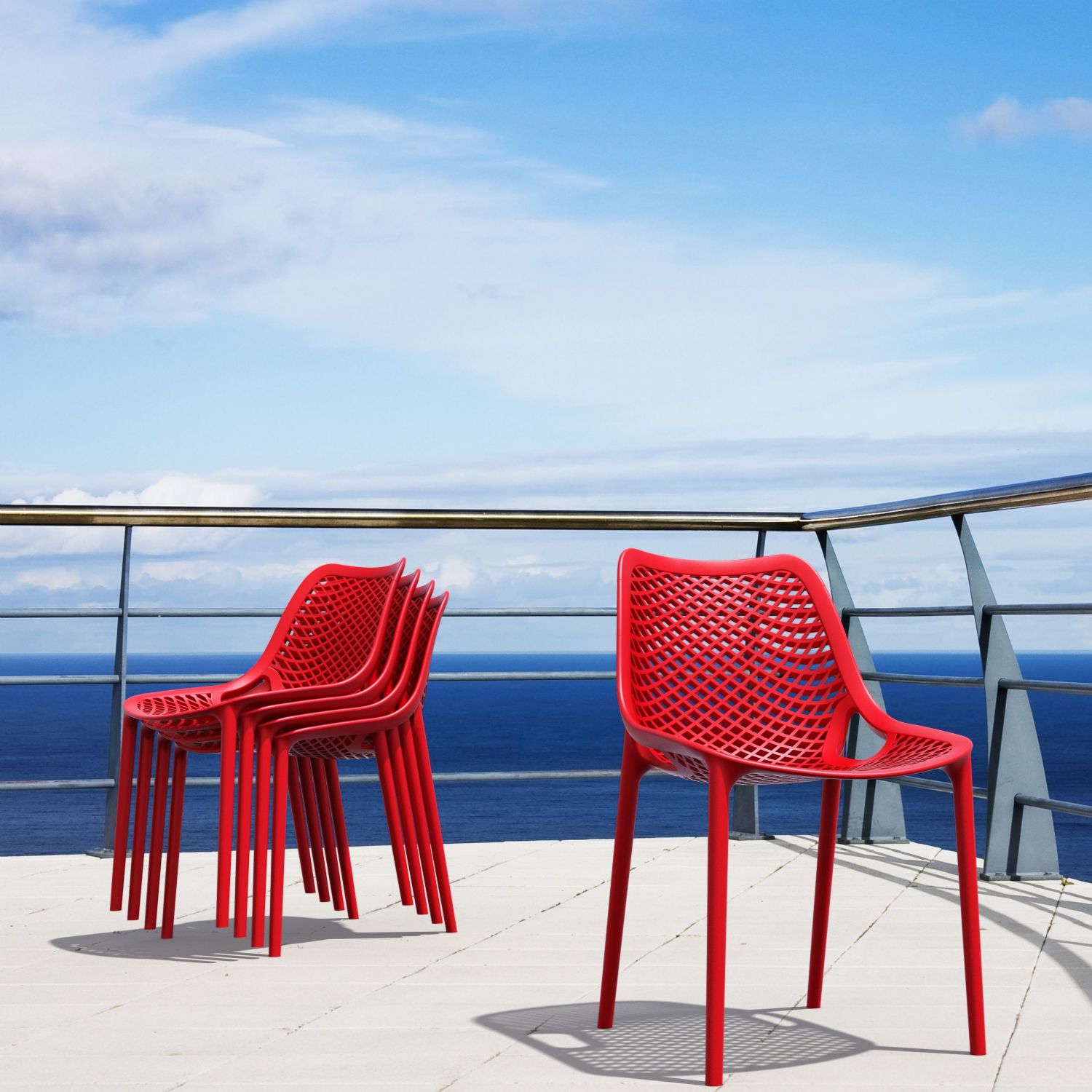 Air Outdoor Dining Chair Red ISP014-RED - 10
