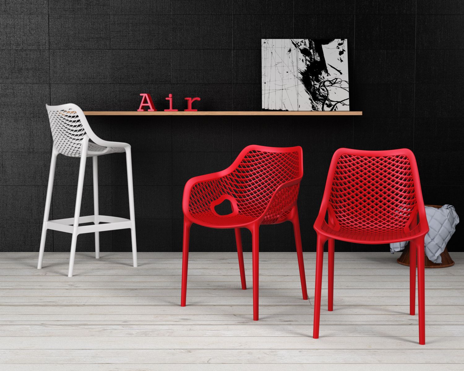 Air Outdoor Dining Chair Red ISP014-RED - 25
