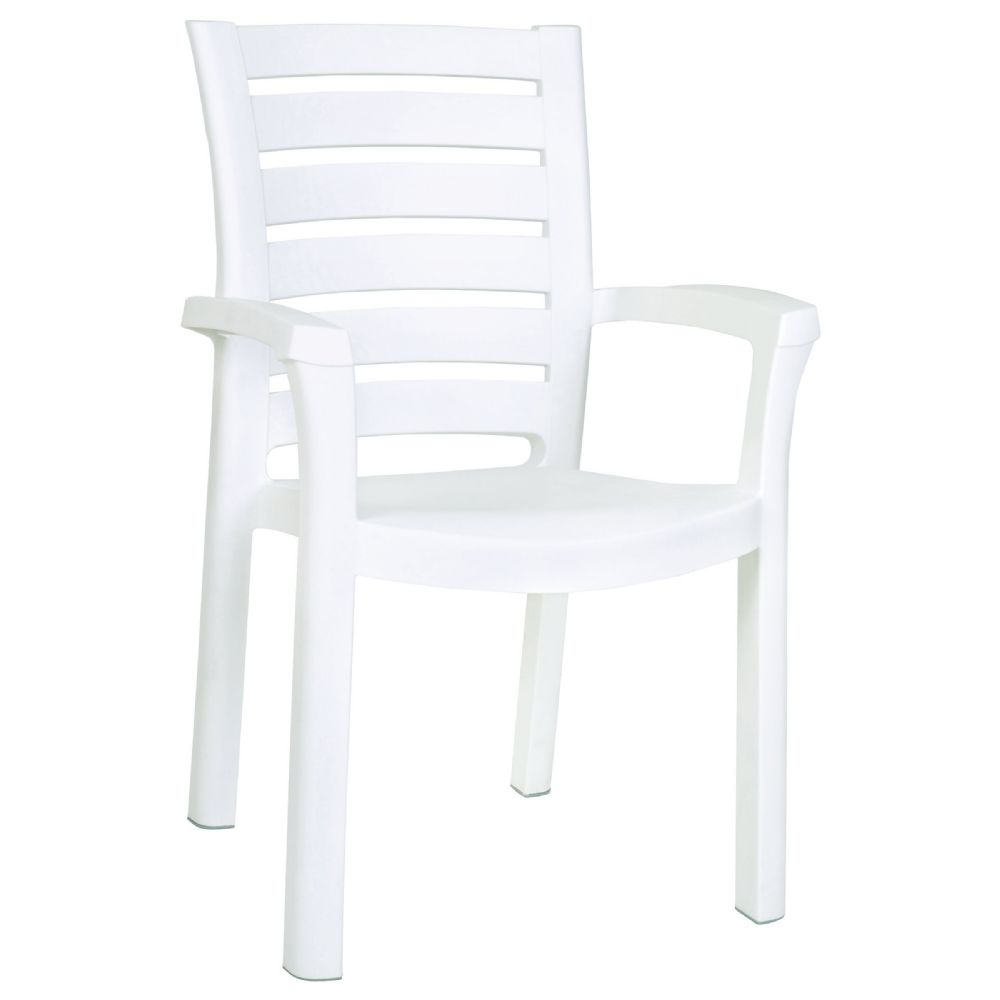 Marina Resin Dining Arm Chair White ISP016-WHI