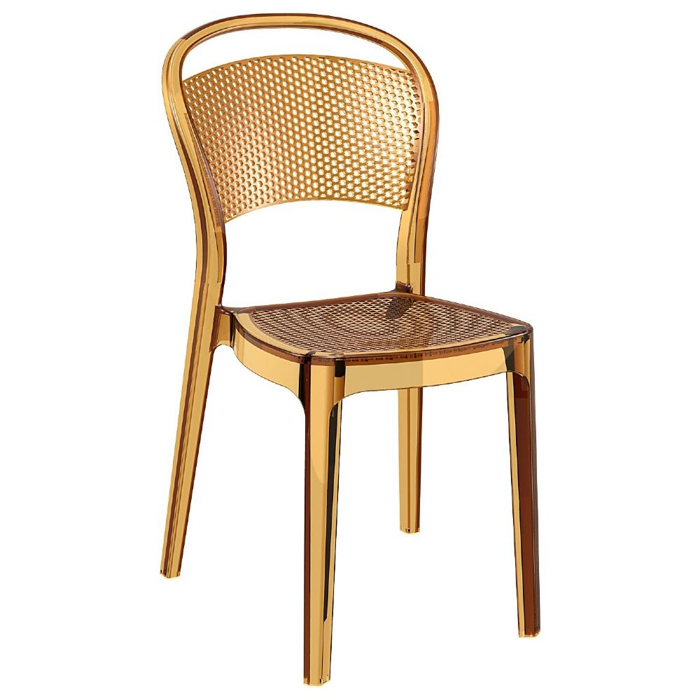 Bee Polycarbonate Dining Chair Transparent Amber ISP021-TAMB