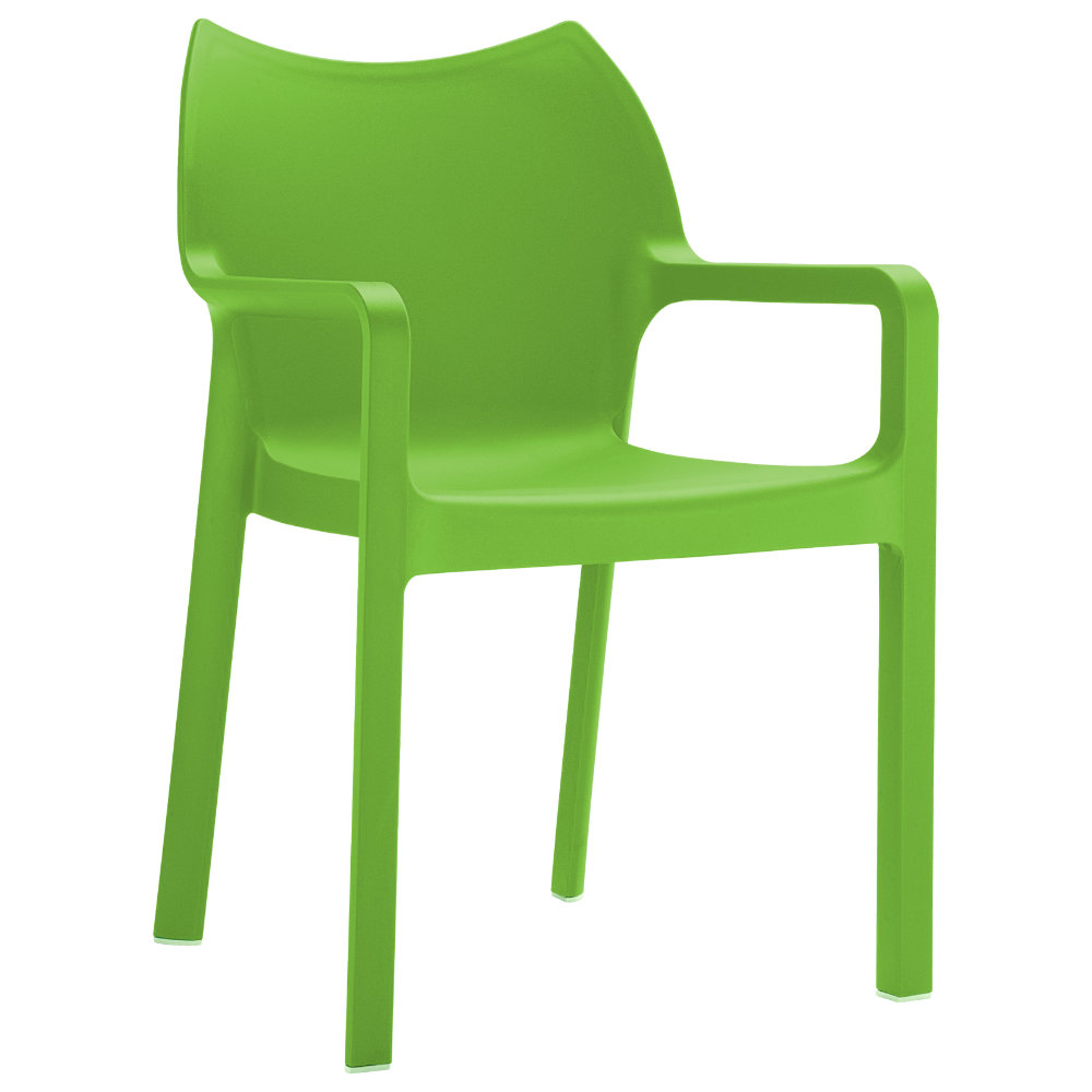 Diva Resin Outdoor Dining Arm Chair Tropical Green ISP028-TRG