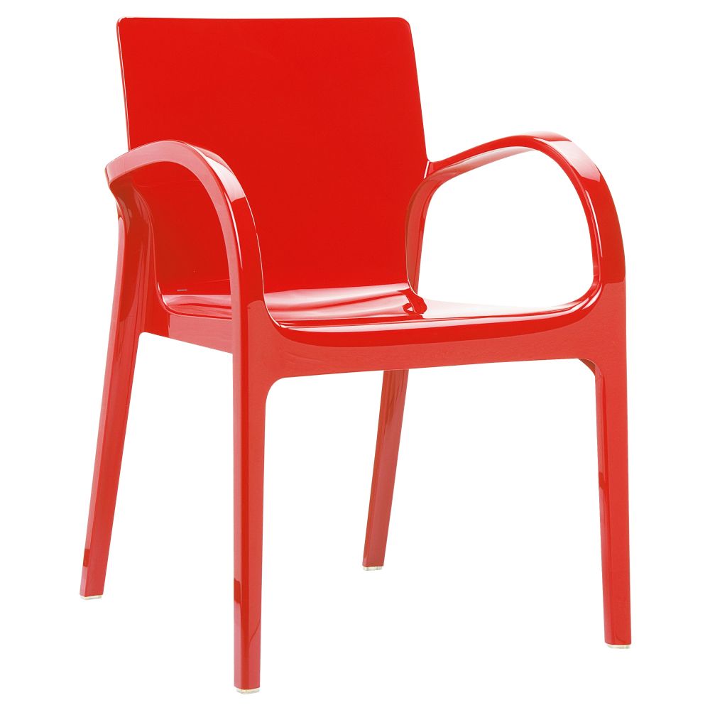 Dejavu Polycarbonate Arm Chair Red ISP032-GRED