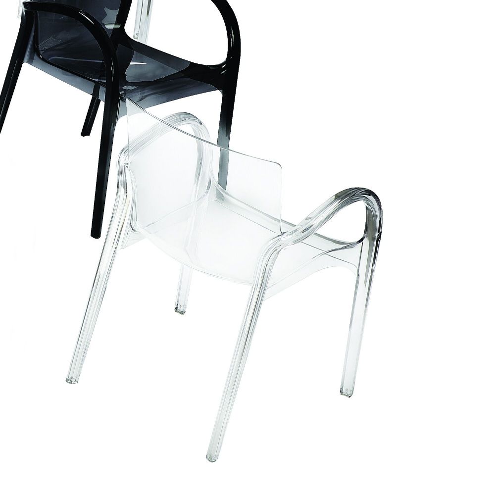 Dejavu Polycarbonate Arm Chair Transparent ISP032 TCL By Siesta