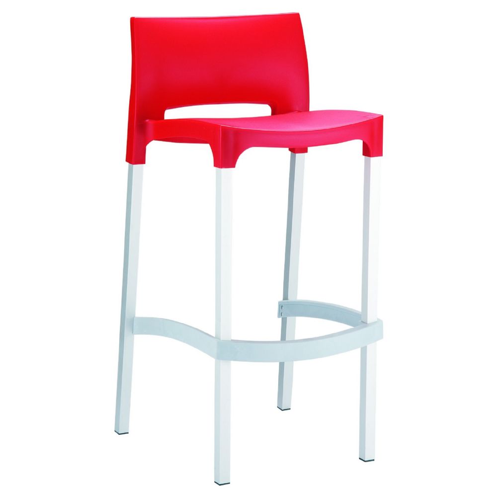 Gio Resin Outdoor Barstool Red ISP035-RED