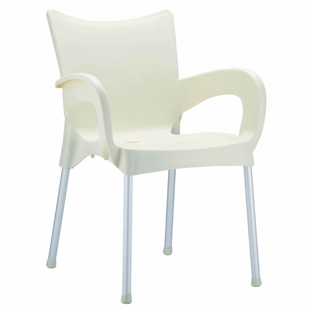 Romeo Resin Dining Arm Chair Beige ISP043-BEI