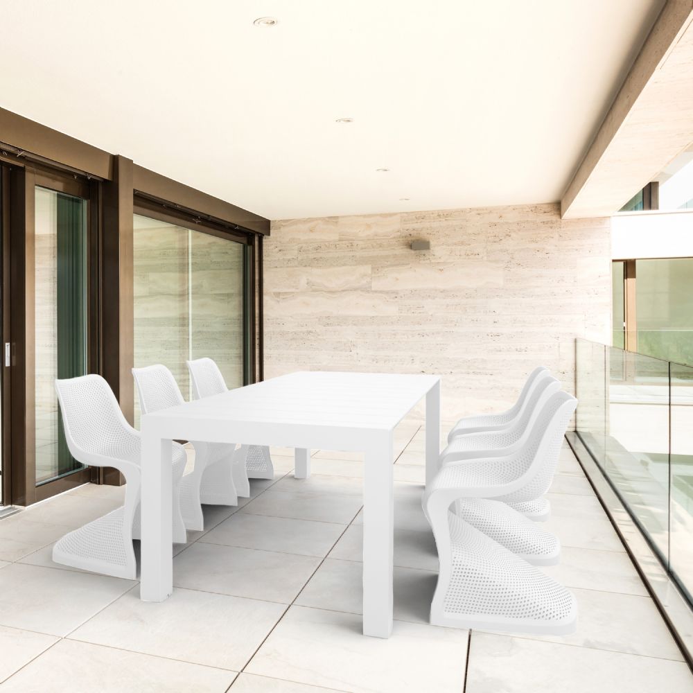 Bloom Extendable Patio Dining Set 7 piece White ISP0482S-WHI
