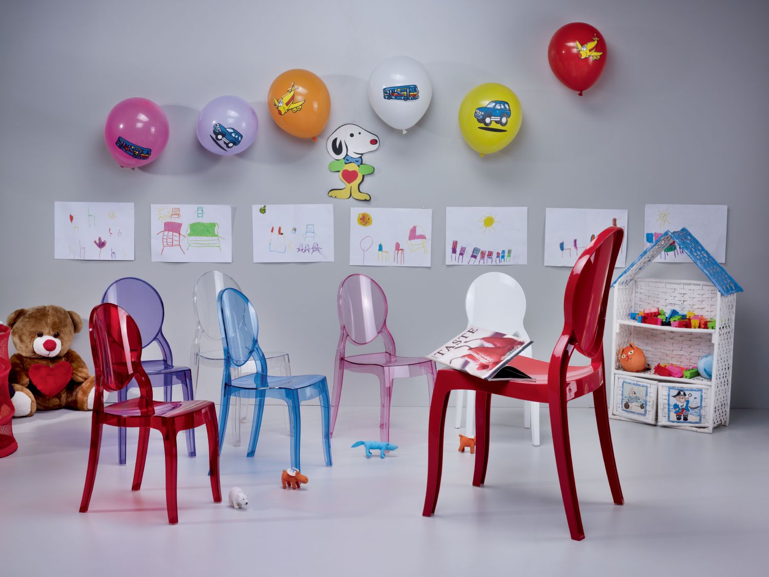 Baby Elizabeth Kids Chair Transparent Pink ISP051-TPNK - 12