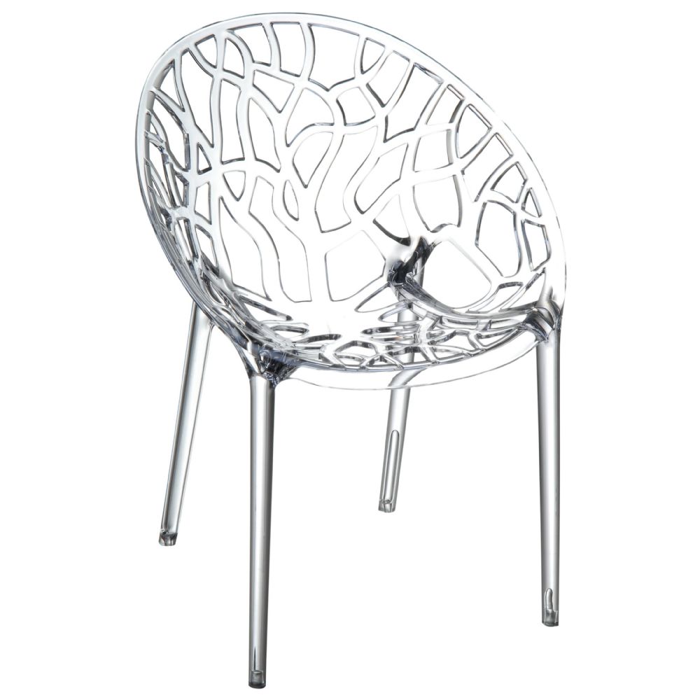 Crystal Polycarbonate Modern Dining Chair Transparent ISP052-TCL