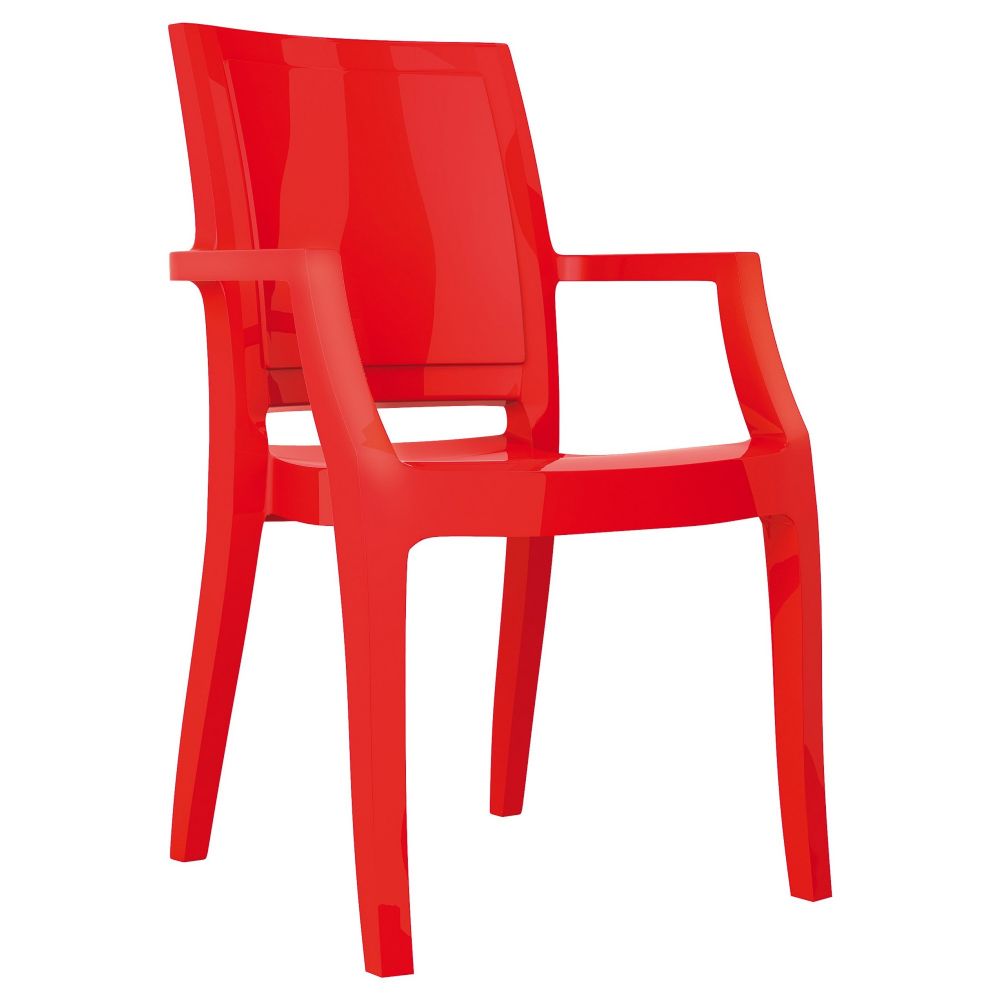 Arthur Polycarbonate Arm Chair Red ISP053-GRED