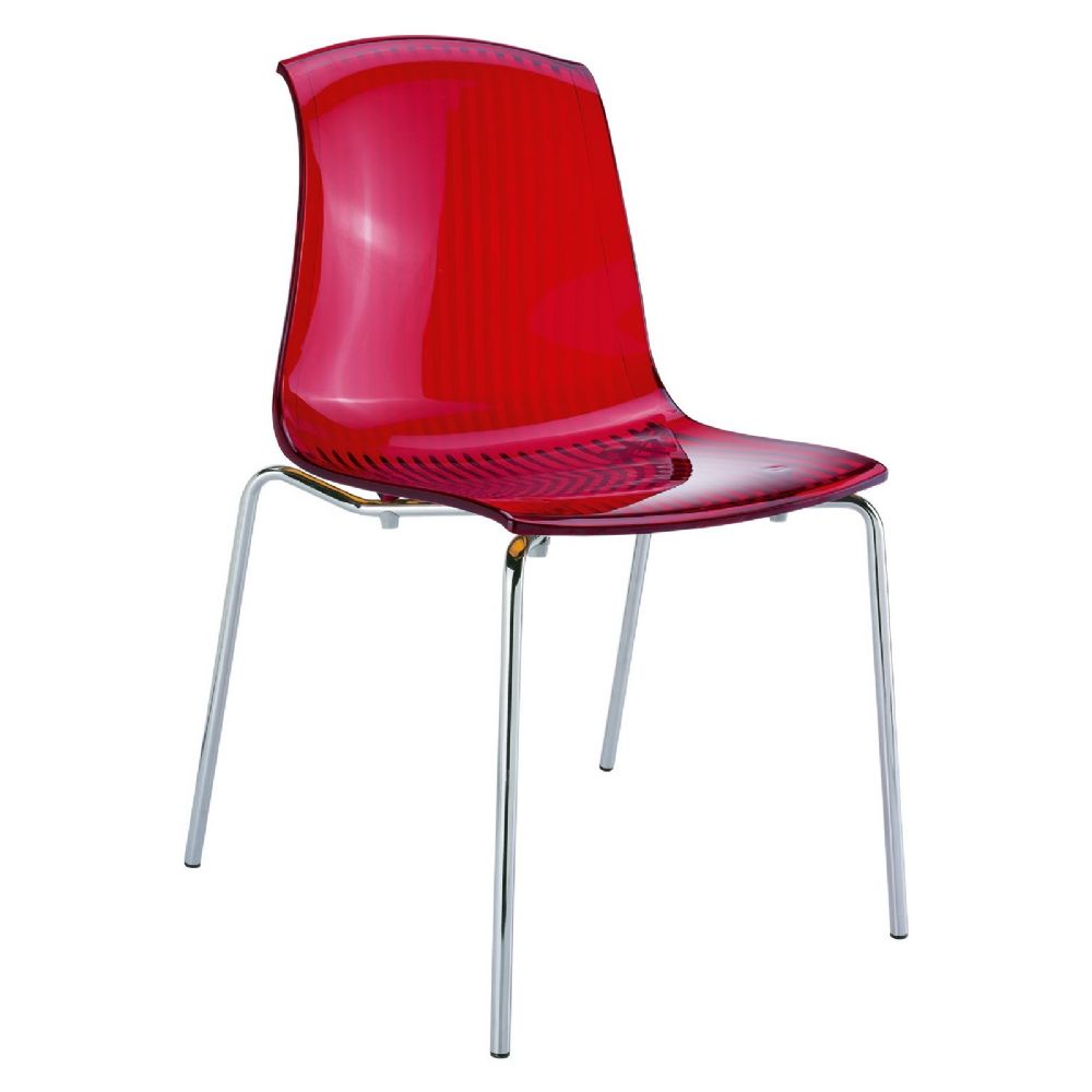 Allegra Indoor Dining Chair Transparent Red ISP057-TRED