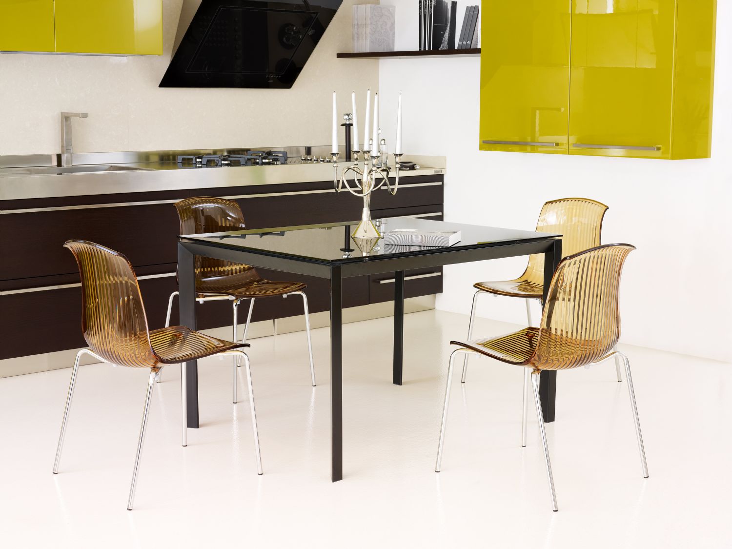 Allegra Indoor Dining Chair Transparent Amber ISP057-TAMB - 3