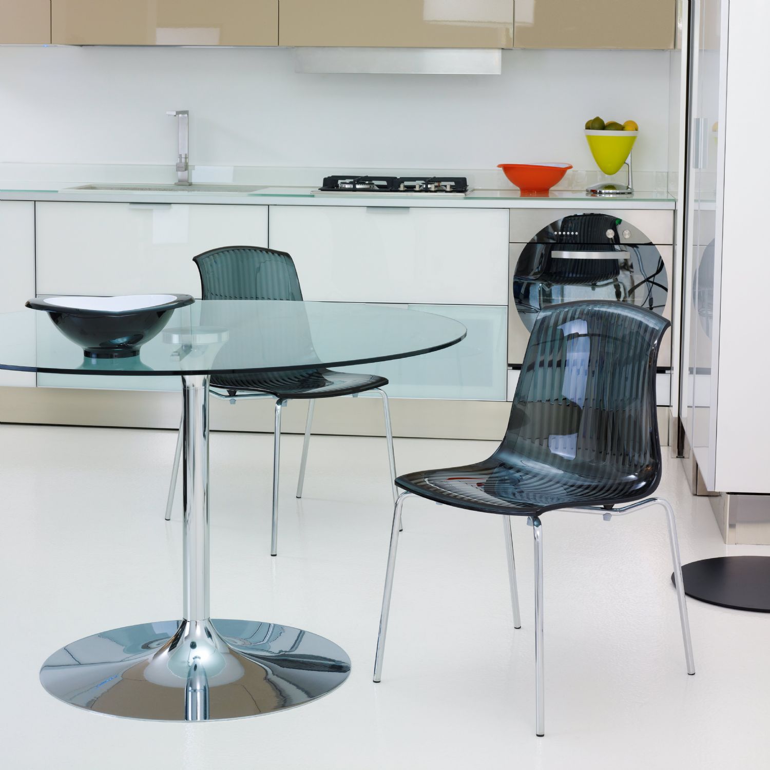 Allegra Indoor Dining Chair Transparent Black ISP057-TBLA - 4