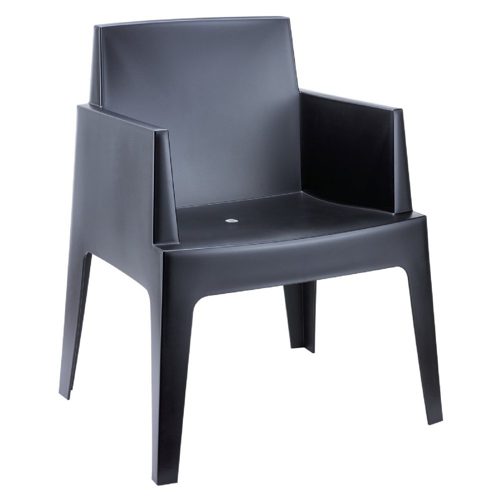 Box Outdoor Dining Chair Black ISP058-BLA