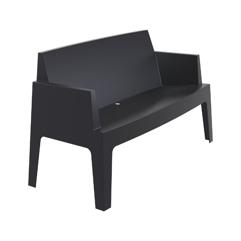 Box Outdoor Bench Sofa Black ISP063-BLA
