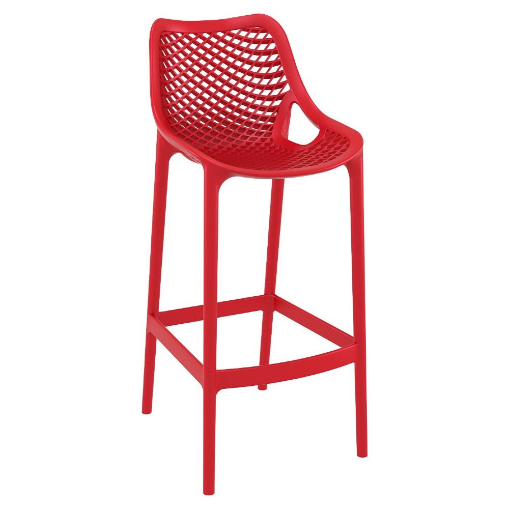 Air Resin Outdoor Bar Chair Red ISP068-RED