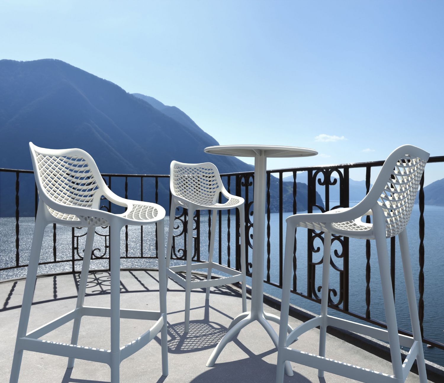 Air Resin Outdoor Bar Chair Taupe ISP068-DVR - 9