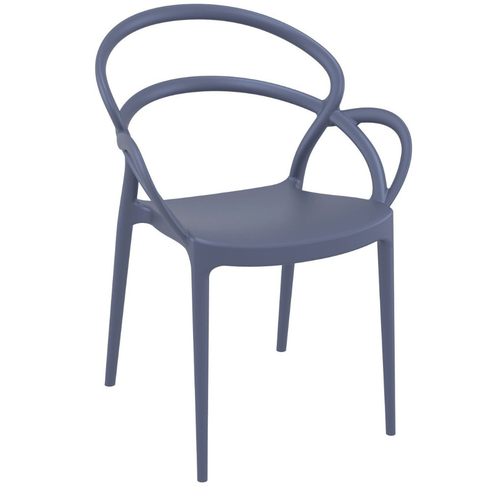 Mila Dining Arm Chair Dark Gray ISP085-DGR