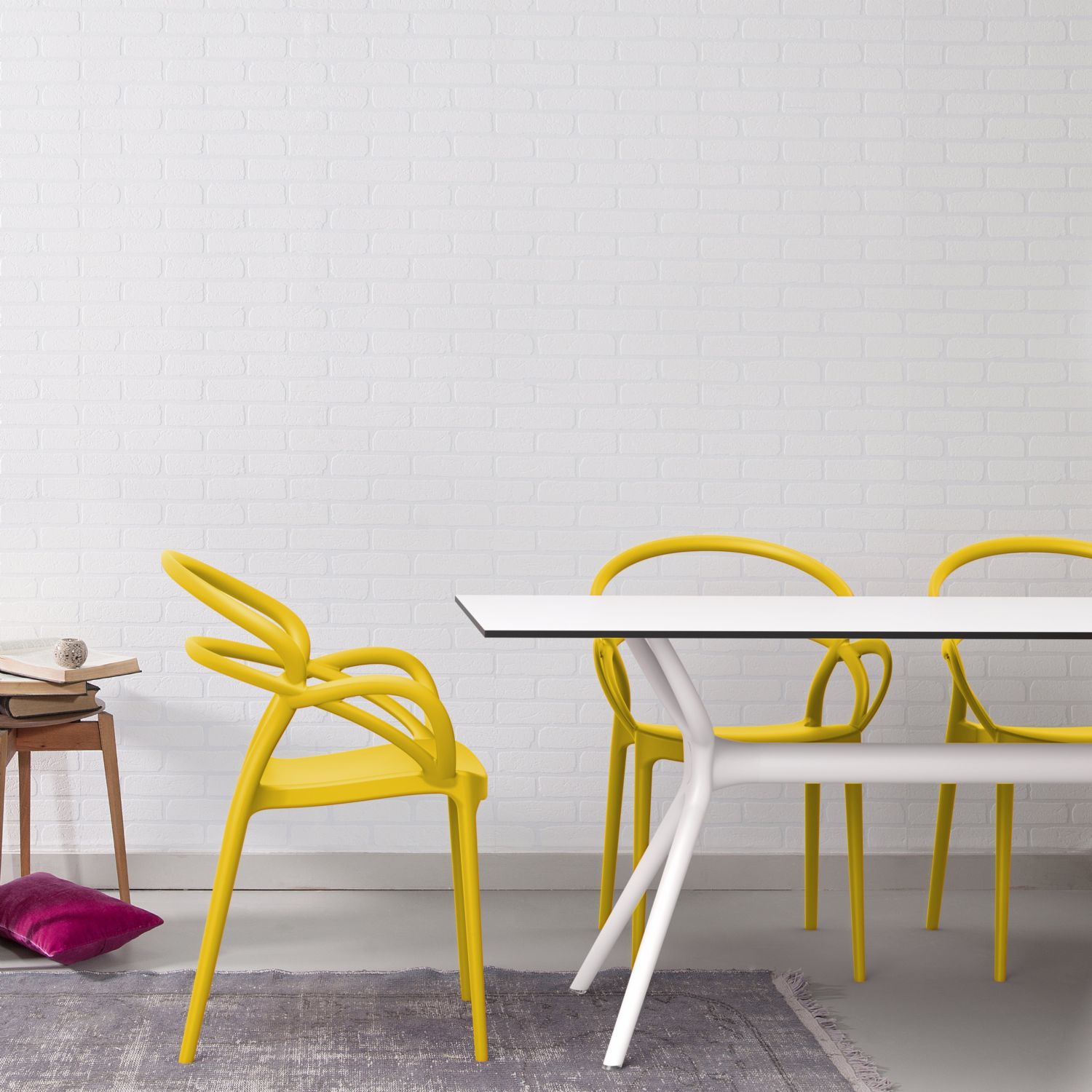 Mila Dining Arm Chair Yellow ISP085-YEL - 13