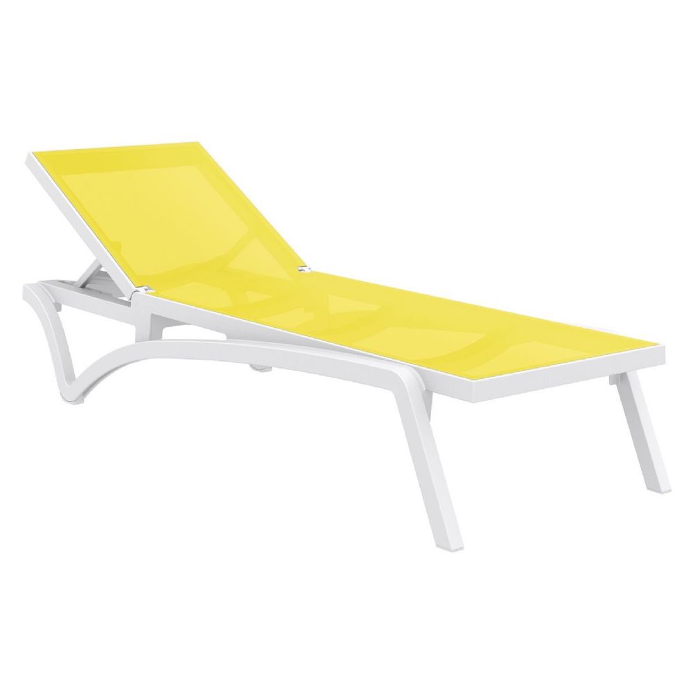 Pacific Sling Chaise Lounge White - Yellow ISP089-WHI-SYE