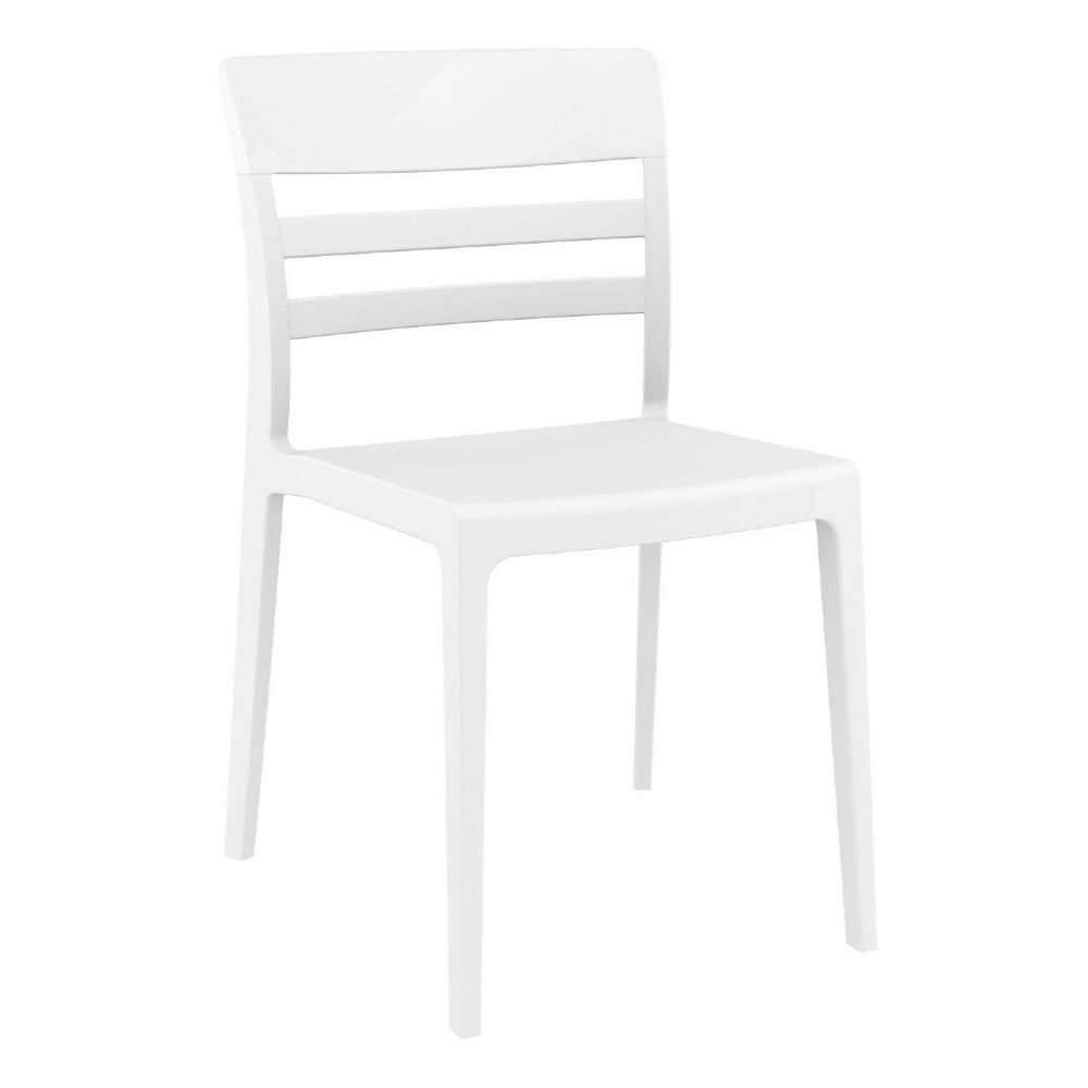 Moon Dining Chair White with Glossy White Back ISP090-WHI-GWHI