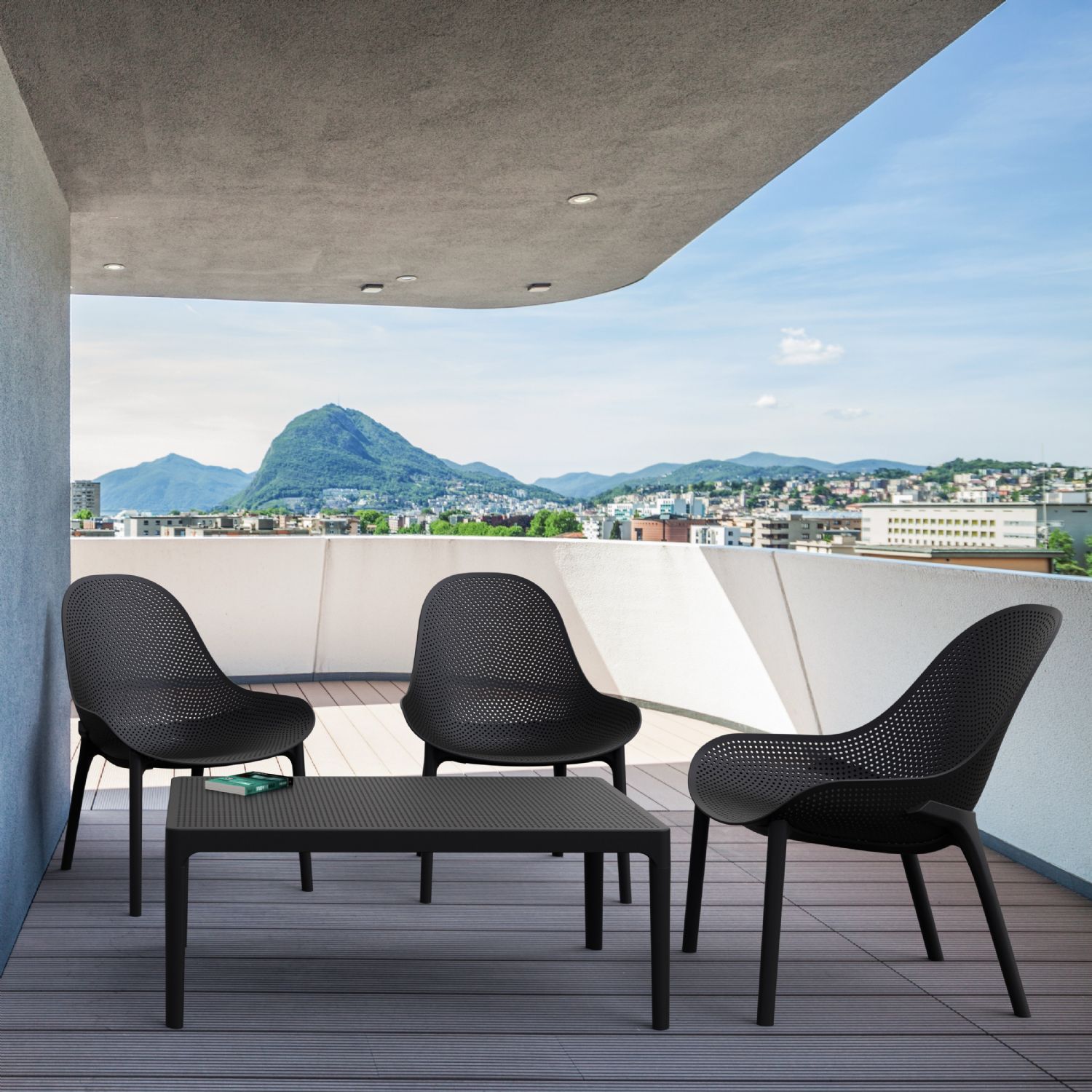Sky Outdoor Indoor Lounge Chair Dark Gray ISP103-DGR - 1