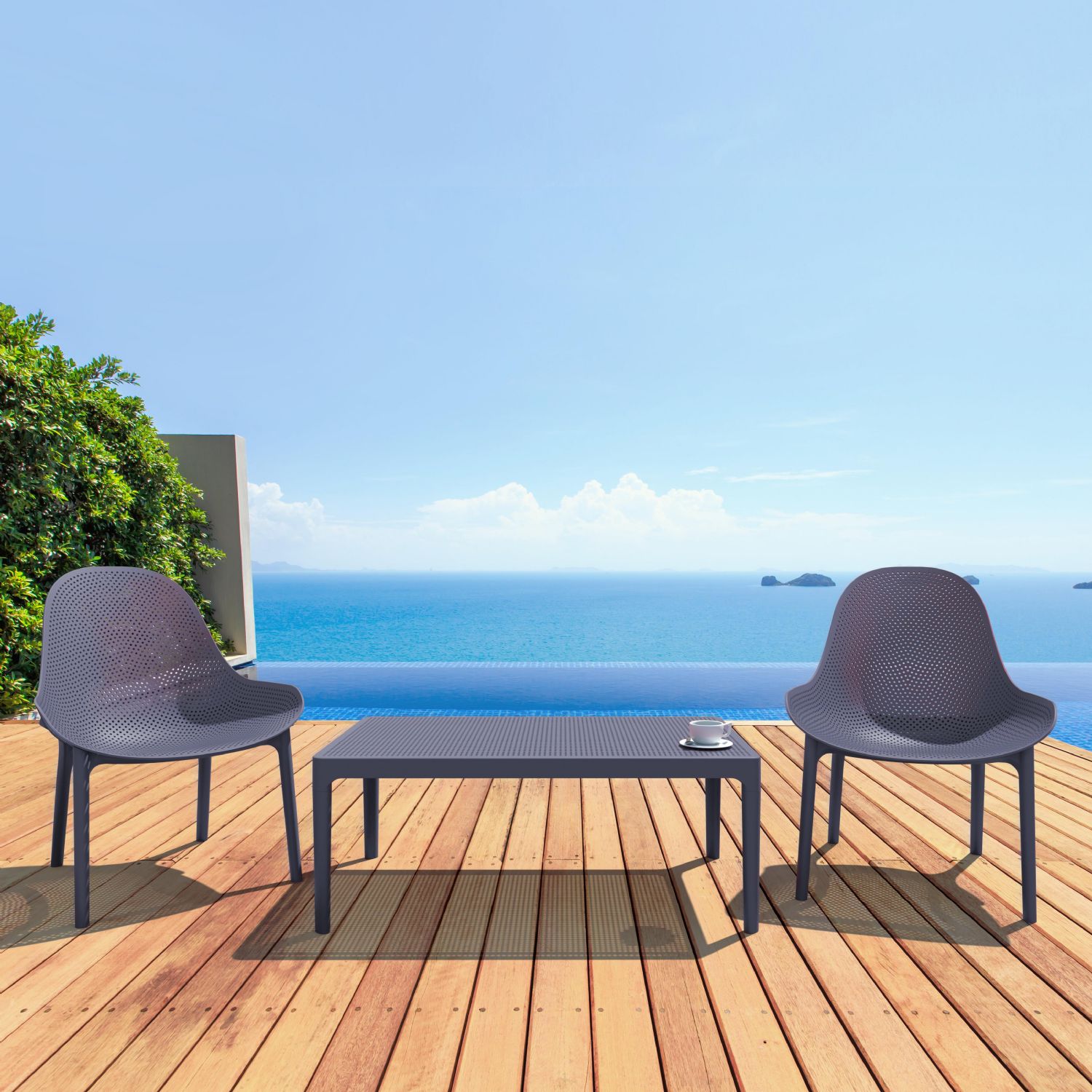 Sky Outdoor Indoor Lounge Chair Black ISP103-BLA - 3
