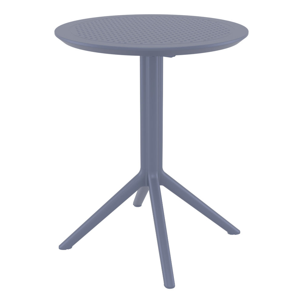 Sky Round Folding Table 24 inch Dark Gray ISP121 DGR by Siesta