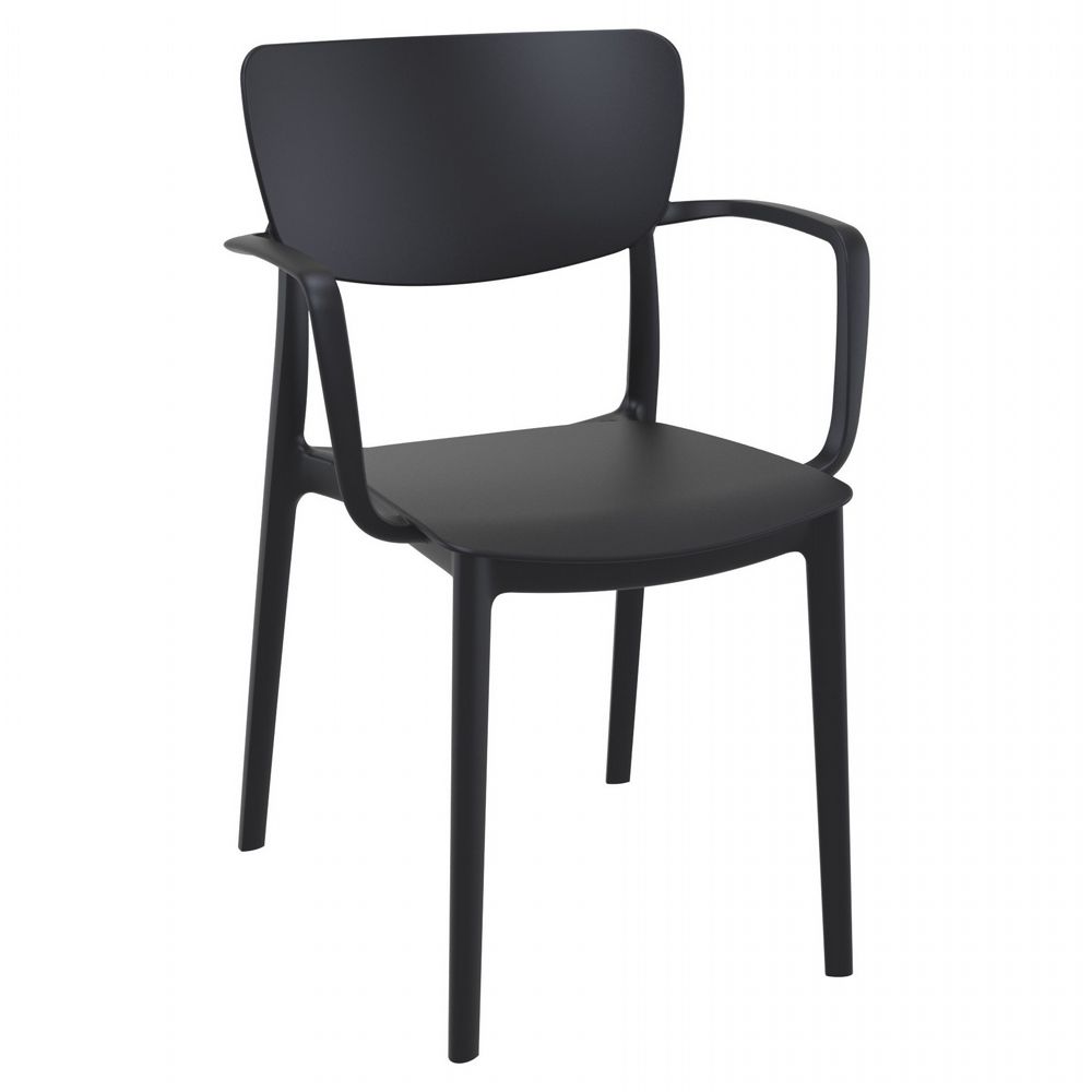 Lisa Outdoor Dining Arm Chair Black ISP126-BLA