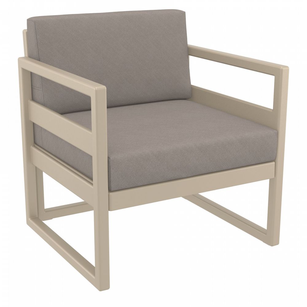 Mykonos Club Chair Taupe with Taupe Cushion ISP131-DVR-CTA