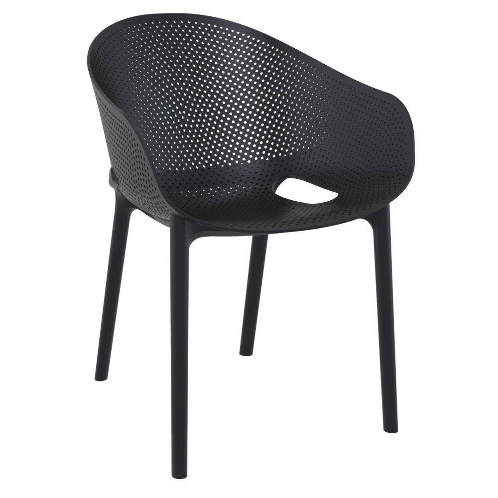 Sky Pro Stacking Dining Chair Black ISP151-BLA