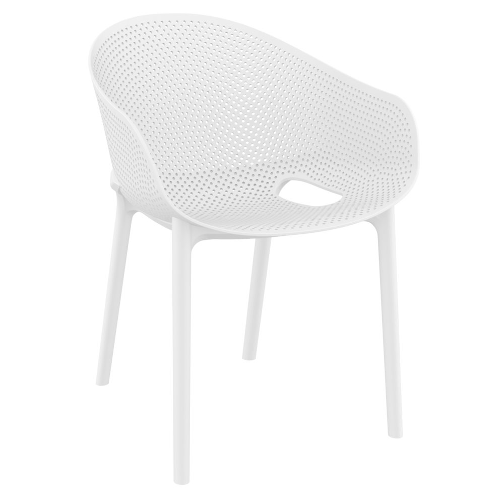 Sky Pro Stacking Dining Chair White ISP151-WHI