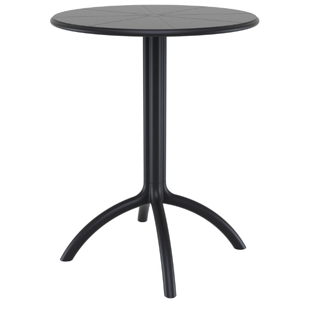 Octopus Outdoor Dining Table 24 inch Round Black ISP160-BLA