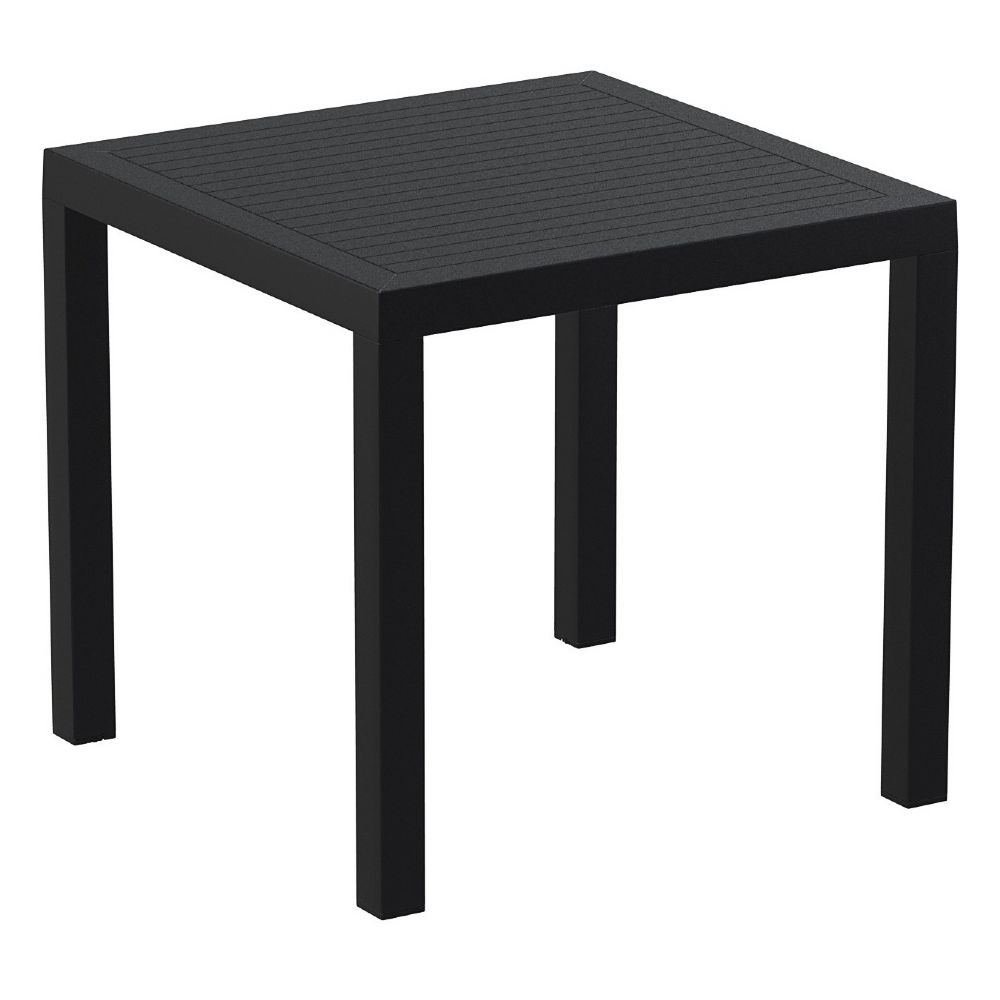 Ares Resin Outdoor Table 31 inch Square Black ISP164-BLA