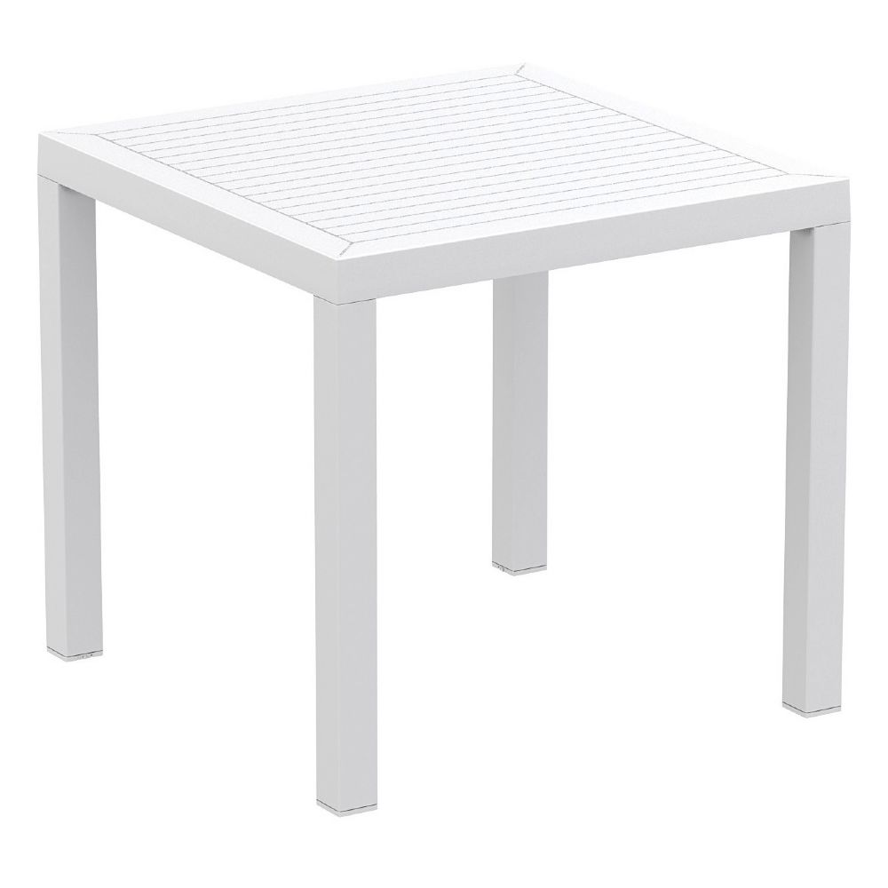 Ares Resin Outdoor Table 31 inch Square White ISP164-WHI