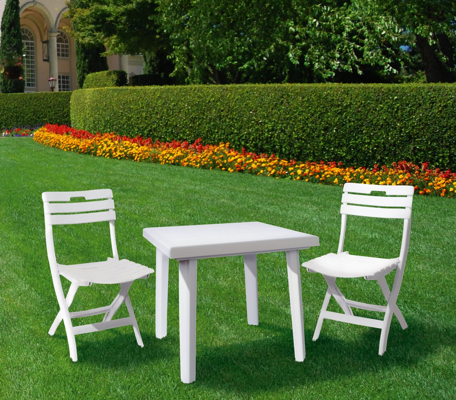 Cuadra Resin Square Outdoor Table 31 inch White ISP165-WHI - 2