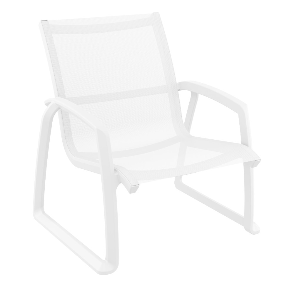 Pacific Club Arm Chair White Frame - White Sling ISP232-WHI-WHI