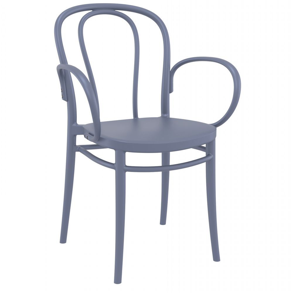Victor XL Resin Outdoor Arm Chair Dark Gray ISP253-DGR