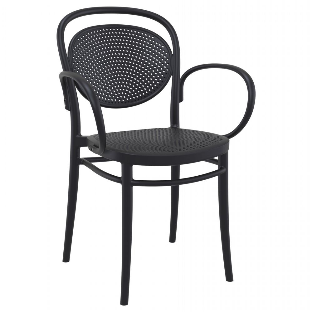 Marcel XL Resin Outdoor Arm Chair Black ISP258-BLA