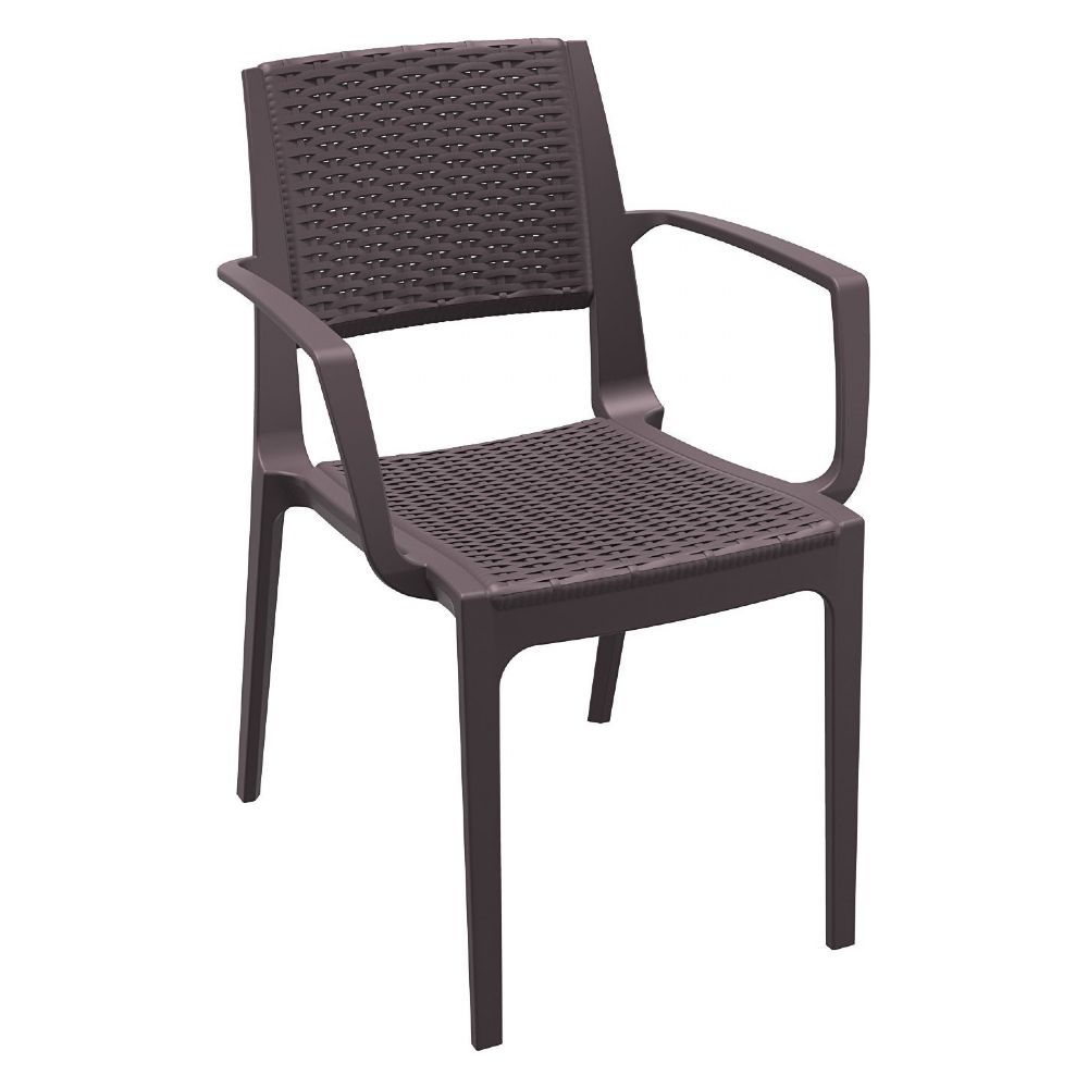 Capri Resin Wickerlook Arm Chair Brown ISP820-BR